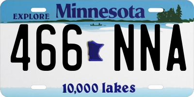 MN license plate 466NNA