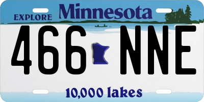MN license plate 466NNE