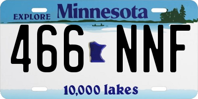 MN license plate 466NNF