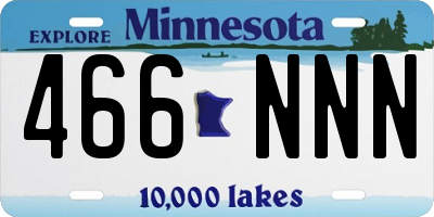 MN license plate 466NNN