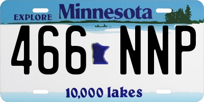 MN license plate 466NNP