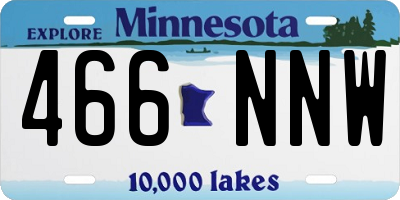 MN license plate 466NNW