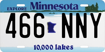 MN license plate 466NNY
