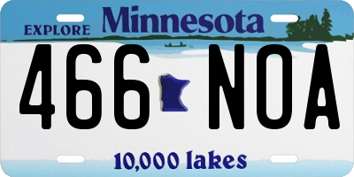 MN license plate 466NOA