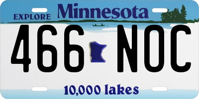 MN license plate 466NOC