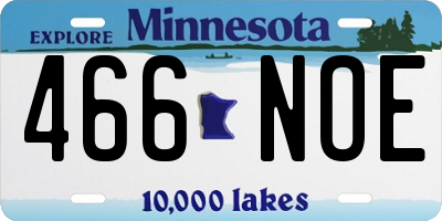 MN license plate 466NOE
