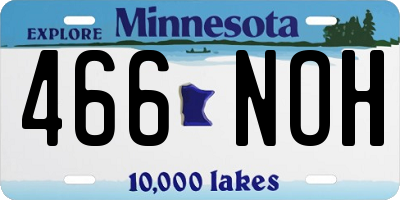 MN license plate 466NOH