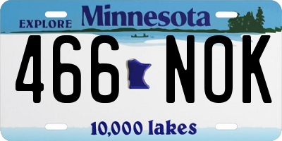 MN license plate 466NOK