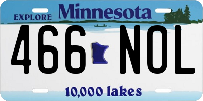 MN license plate 466NOL