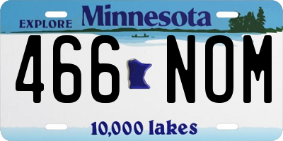 MN license plate 466NOM