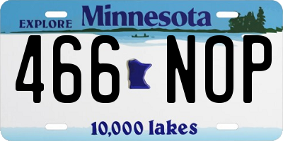 MN license plate 466NOP