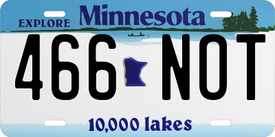 MN license plate 466NOT