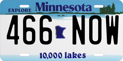 MN license plate 466NOW