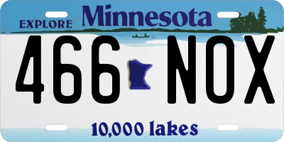 MN license plate 466NOX