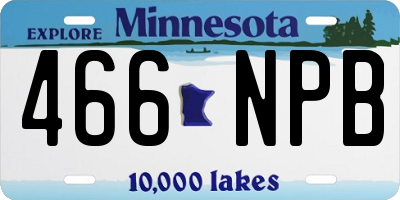 MN license plate 466NPB