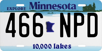 MN license plate 466NPD
