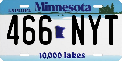 MN license plate 466NYT