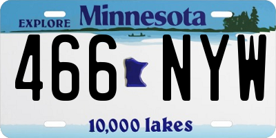 MN license plate 466NYW