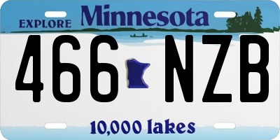 MN license plate 466NZB