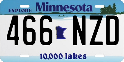 MN license plate 466NZD