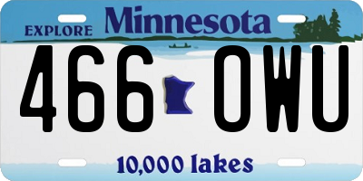 MN license plate 466OWU