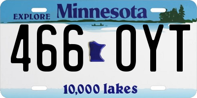 MN license plate 466OYT