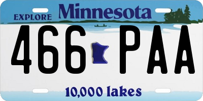 MN license plate 466PAA