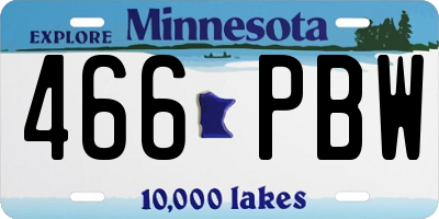 MN license plate 466PBW