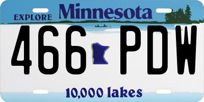 MN license plate 466PDW