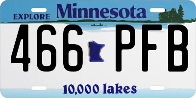 MN license plate 466PFB