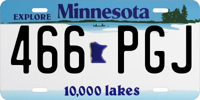MN license plate 466PGJ