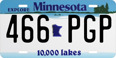 MN license plate 466PGP