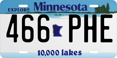 MN license plate 466PHE
