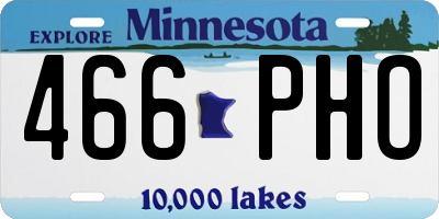 MN license plate 466PHO