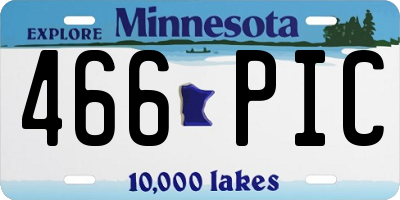 MN license plate 466PIC