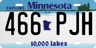 MN license plate 466PJH