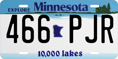 MN license plate 466PJR