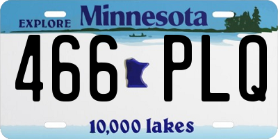 MN license plate 466PLQ