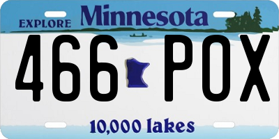 MN license plate 466POX