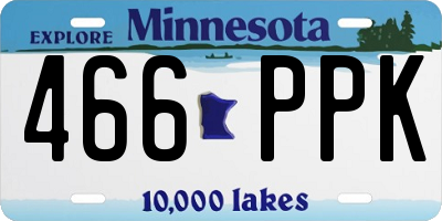 MN license plate 466PPK