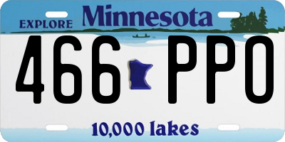 MN license plate 466PPO