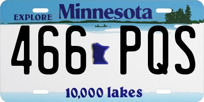 MN license plate 466PQS