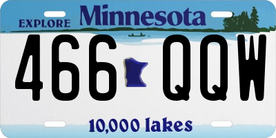 MN license plate 466QQW