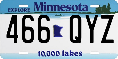 MN license plate 466QYZ