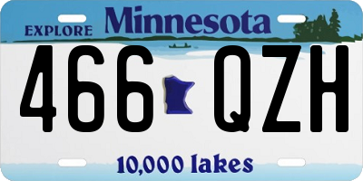 MN license plate 466QZH