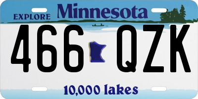 MN license plate 466QZK