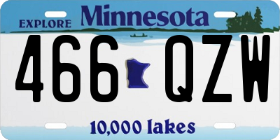 MN license plate 466QZW