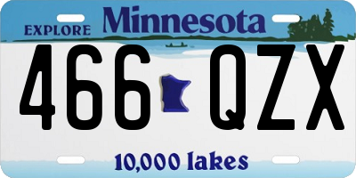MN license plate 466QZX