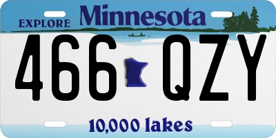 MN license plate 466QZY