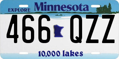 MN license plate 466QZZ